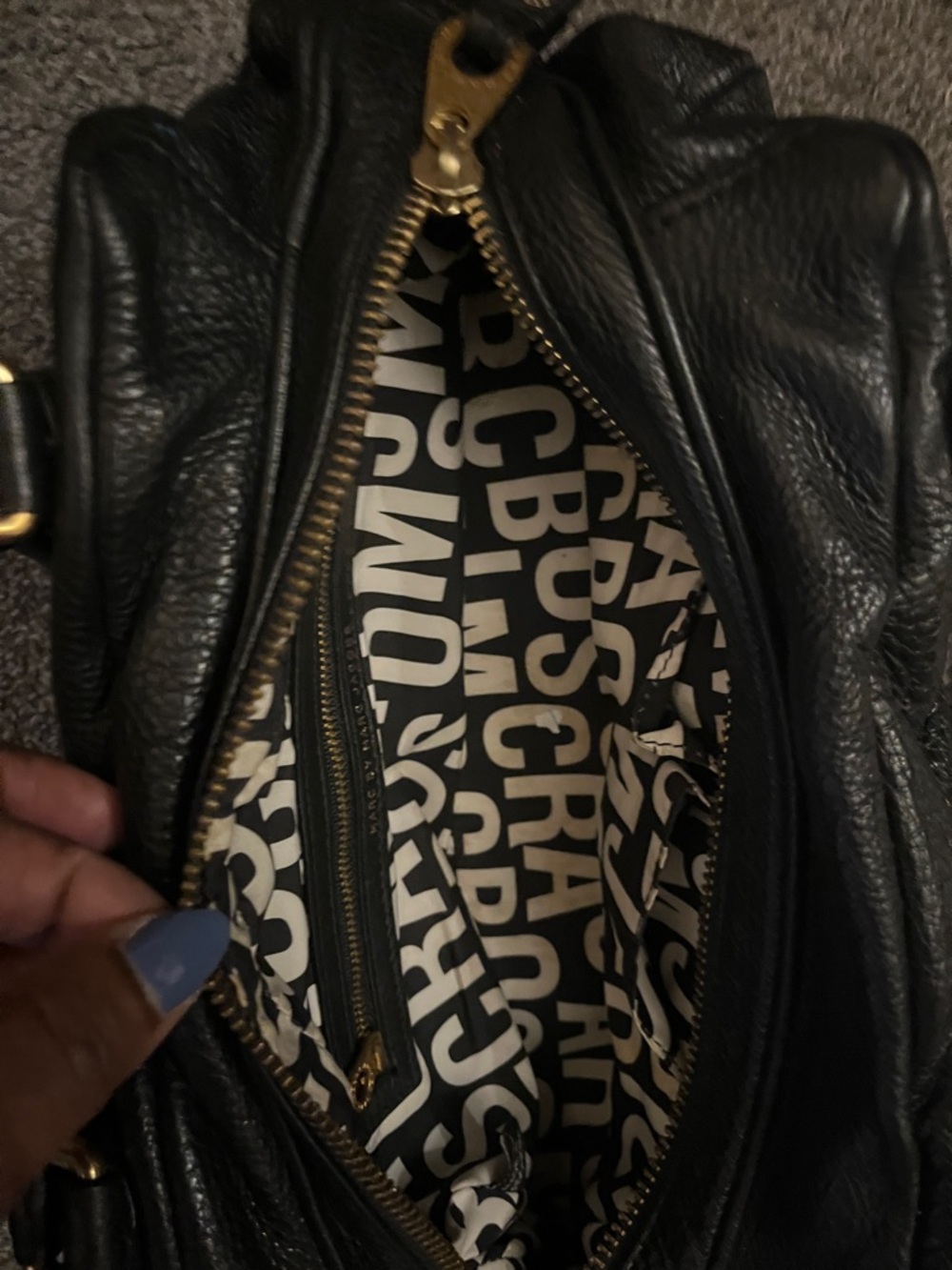 Marc by Marc Jacobs Black Leather Crossbody Bag with Branded Lining